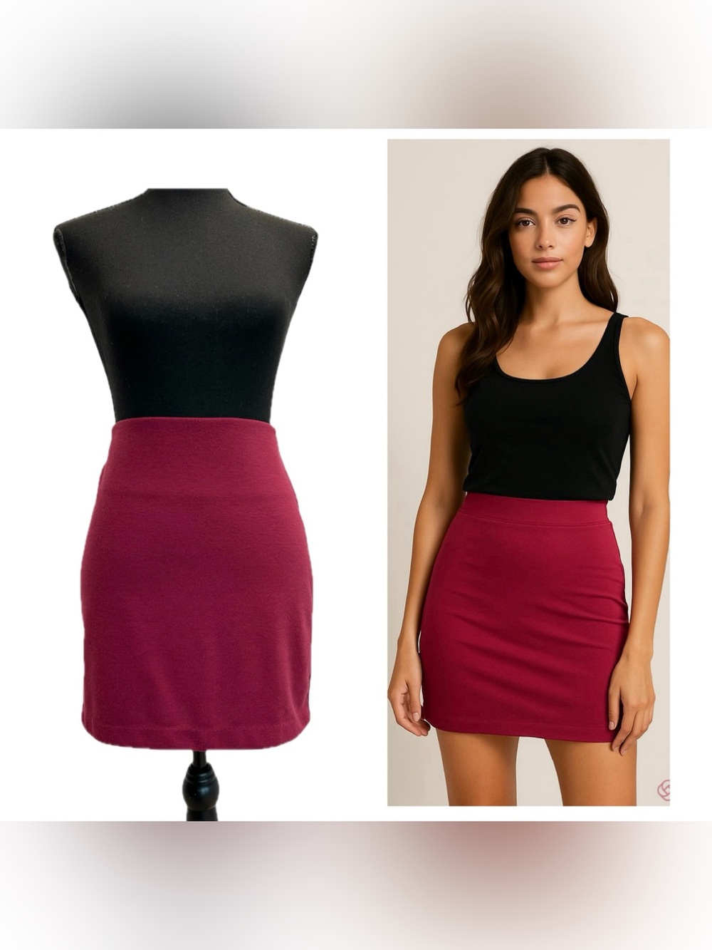 BCBGeneration raspberry pink mini skirt stretchy pull-on Sz M